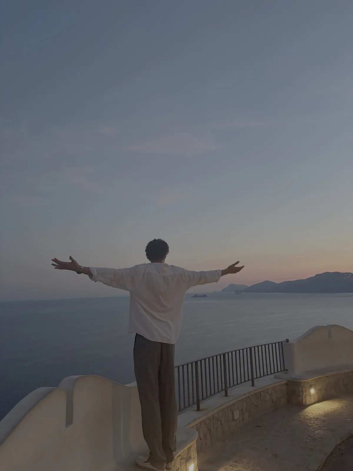 Max on the Amalfi Coast at sunset